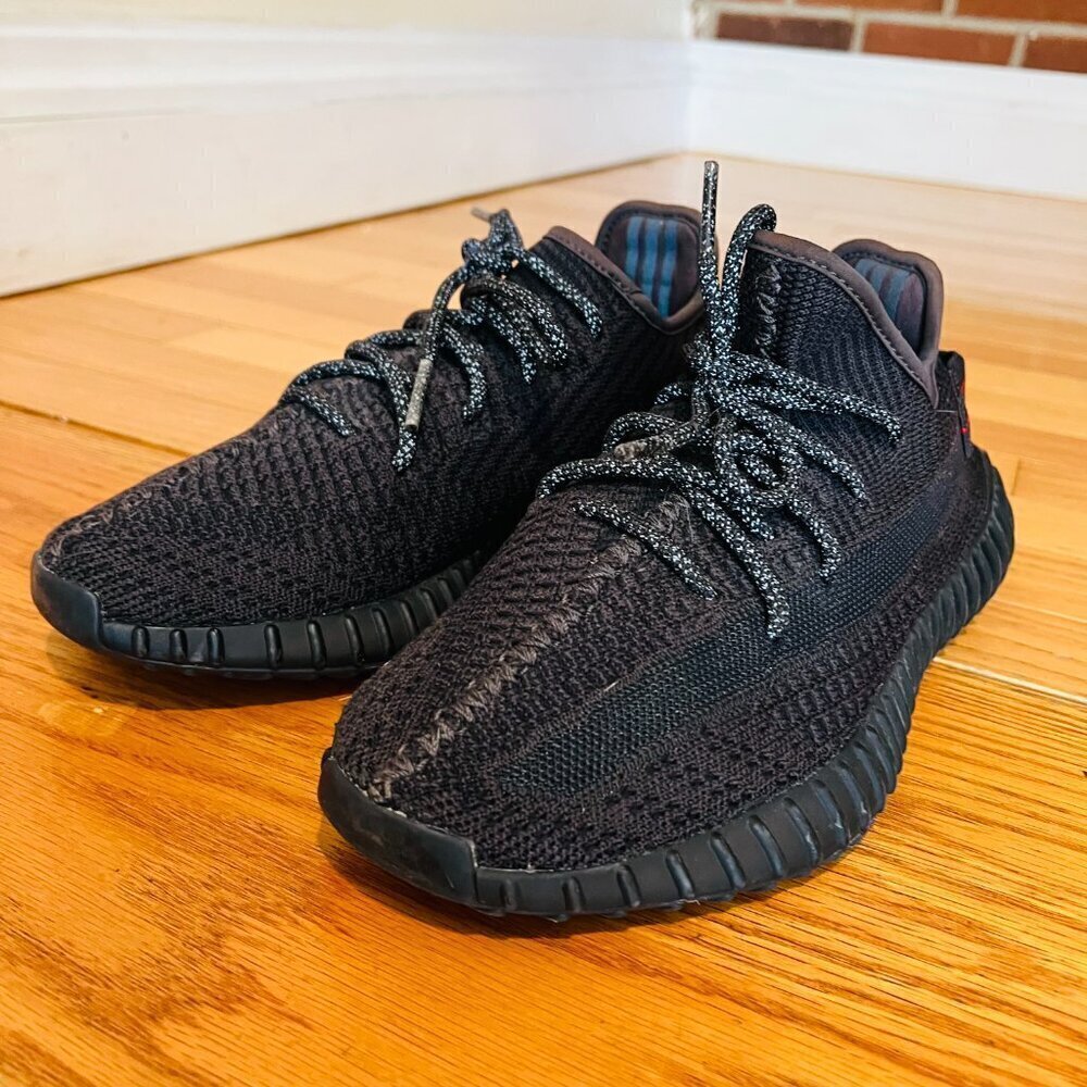Authentic Adidas Yeezy Boost 350 V2 'Black Reflective' Size 8 - Picture 4 of 15